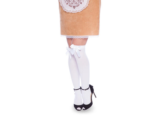 White Tights With Bowtie 1 par - Onesize