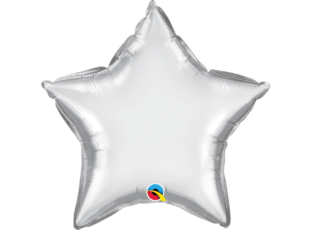 20ST Chrome Silver – Stjerne (Pakket) 1 Folieballong - 51cm (20")