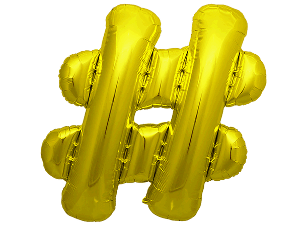 Bokstav # Gold 1 Folieballong - 86cm (34")
