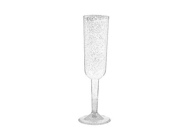 Champagneglass - Glitter Sølv 2dl - 4pk