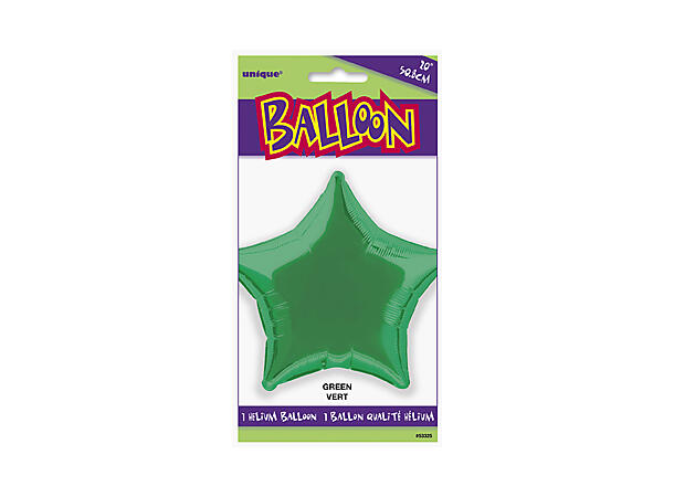 Folieballong - Stjerne Grønn 50cm