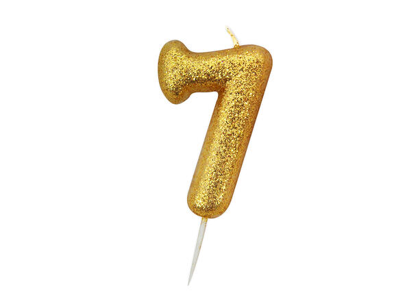 Kakelys - Nummer 7 - Glitter Gull 7cm