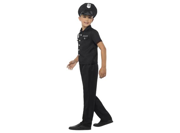Kostyme - Politi NYPD - Sort Barn - 4-6 År
