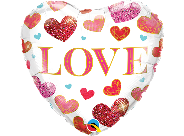 Love Jewel Hearts 1 Folieballong - 46cm (18")