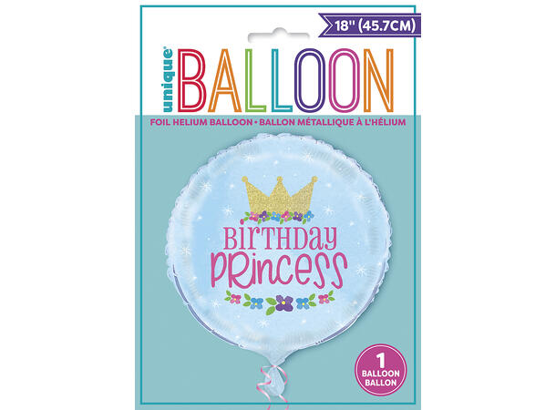 Magisk Prinsesse 1 Folieballong  rund - 46cm(18")