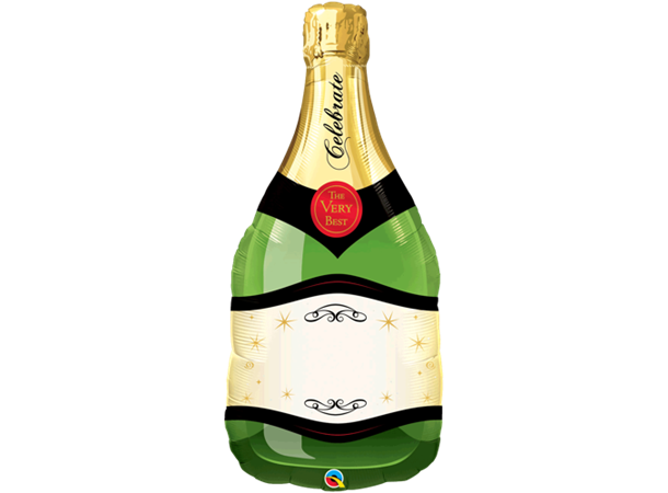Premium Ballongfigur - Champagneflaske Folie - 99cm