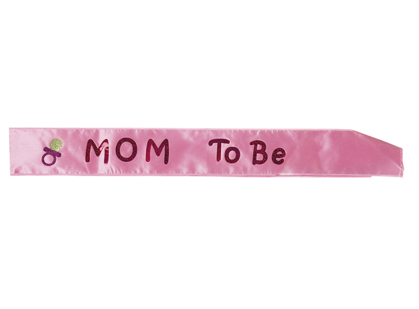 "MOM TO BE" - Rosa 1 Ordensbånd i sateng - 78x9cm