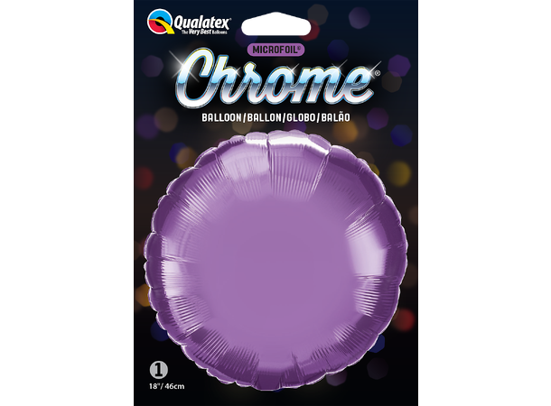 18R Chrome Purple - Rund (Pakket) 1 Folieballong - 46cm (18")
