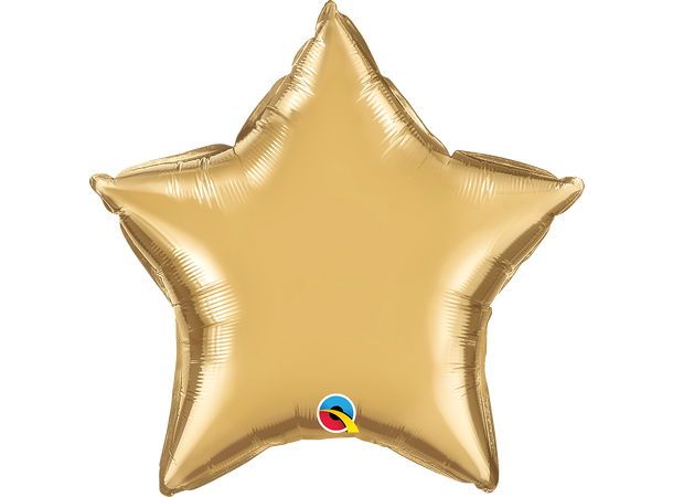 20ST Chrome Gold – Stjerne (Pakket) 1 Folieballong - 51cm (20")