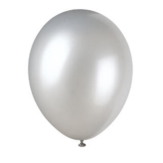 Ballonger - Perlemor Sølv 30cm - 8pk