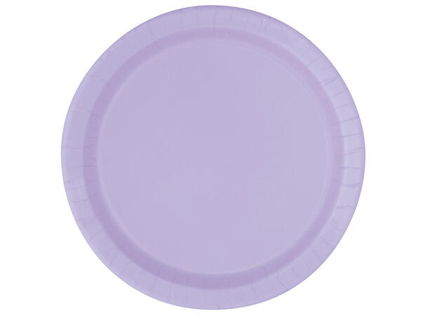 Ensfarget Lavendel - Plastfri 8 Runde tallerkener i papp - 18cm