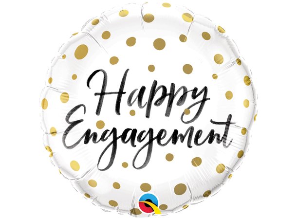 Premium Folieballong - Happy Engagement Gullprikker - 46cm