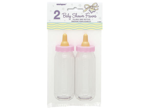 Tåteflasker Godteri - Baby Shower - Rosa 13cm - 2pk