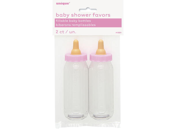 Tåteflasker Godteri - Baby Shower - Rosa 13cm - 2pk