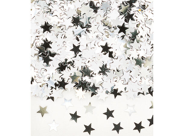 Foliekonfetti - Sølvstjerner 1 Pose konfetti - 14g