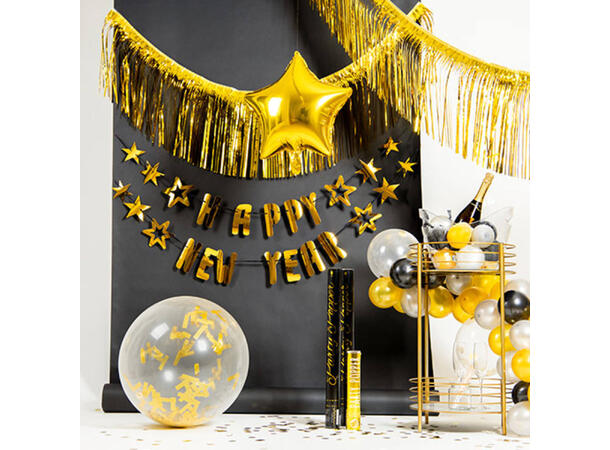 Letterbanner - Happy New Year - Gold 1 Bokstavbanner i papir - 150x14 cm