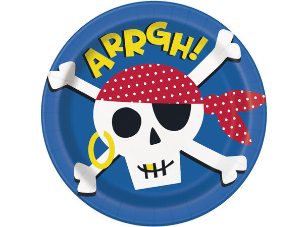 Ahoy Pirate 8 Plastfriee tallerkener i papp - 23cm