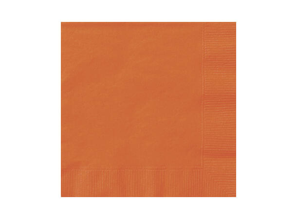 Papirservietter - Oransje 25.4x25.4m - 20pk
