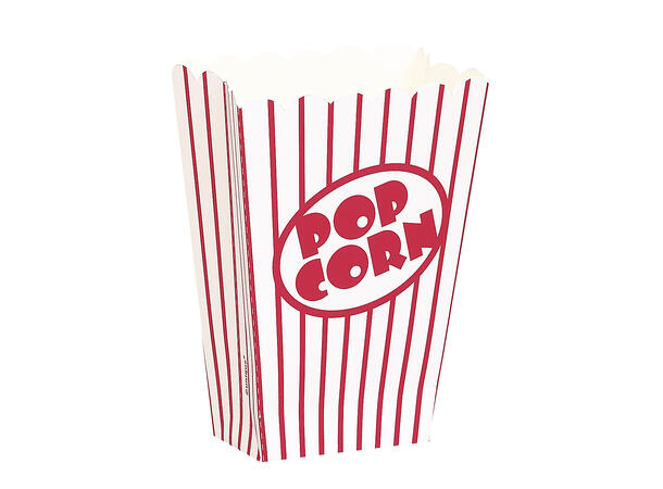 Popcornesker - Røde og hvite striper 8 Popcornesker - 13x10x6cm