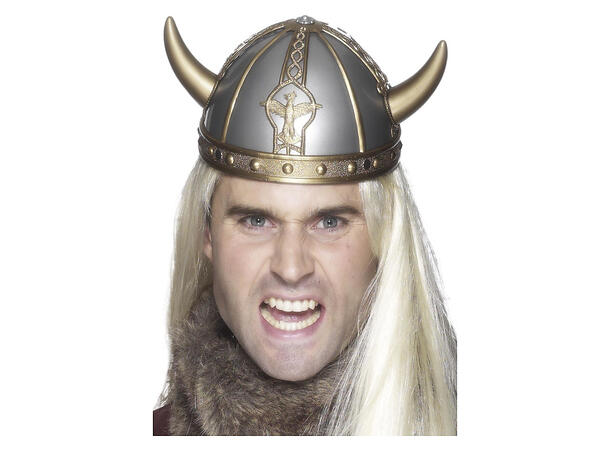 Vikinghjelm gull & Sølv 1 Hjelm i plast