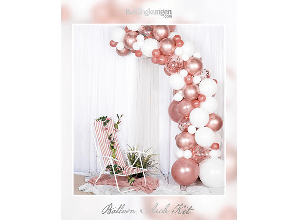 Ballongbuekit - Rose Gold 1 Ballongdekorasjon av gummiballonger