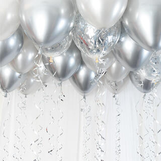 Ballongdekorkit - Sølv/Chrome 1 Ballongdekorasjon av gummiballonger