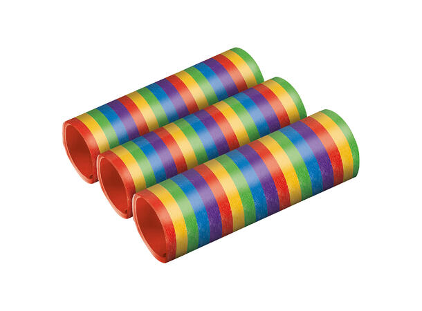 Serpentiner - bright rainbow 3 serpentiner i papir - 4m