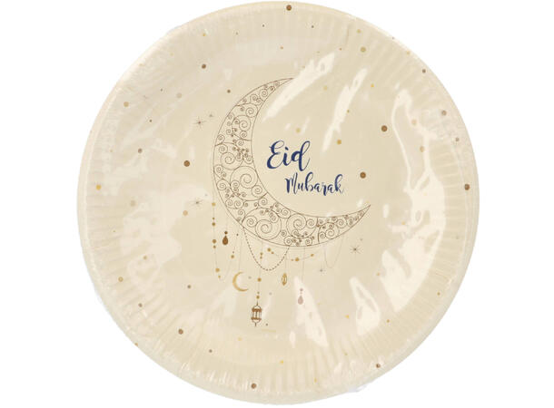 Eid Mubarak 8 tallerkener i papp - 23cm