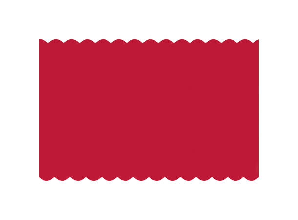 Ensfarget - Rød duk med bølgekant 1 Papirduk firkantet - 137x214cm