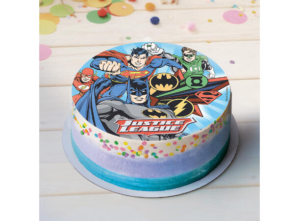 Justice League 1 spiselig kakeskilt - 20cm