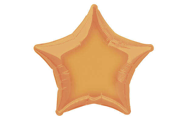 Ensfarget stjerne - Oransje 1 Folieballong  - 46cm(18") - Bulk