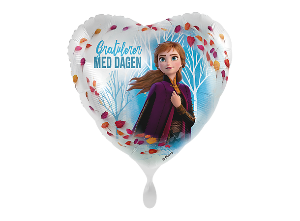 Gratulerer med dagen- Frozen - Anna 1 Folieballong hjerte - 17" - (43cm)