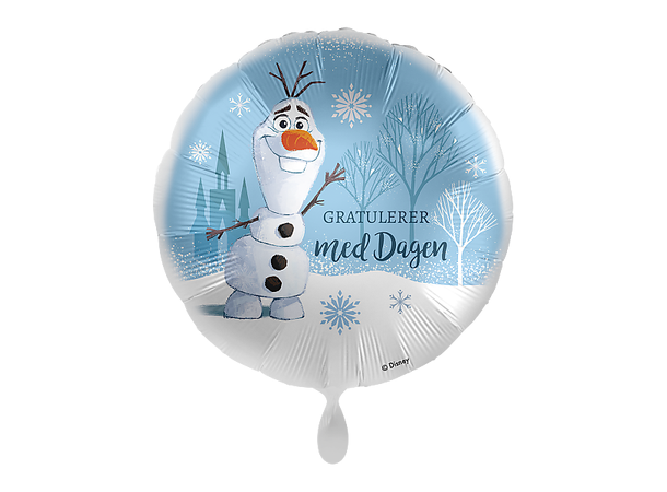 Gratulerer med dagen - Frozen Olaf 1 Folieballong rund - 17" - (43cm)