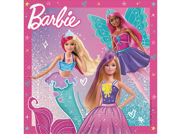 Papirservietter - Barbie 33cm - 20pk