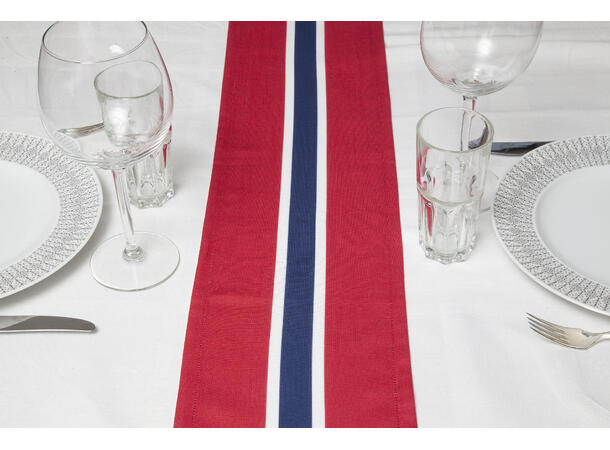 17. mai bordløper - Norsk Flagg 1 Bordløper i polyester - 120x30 cm