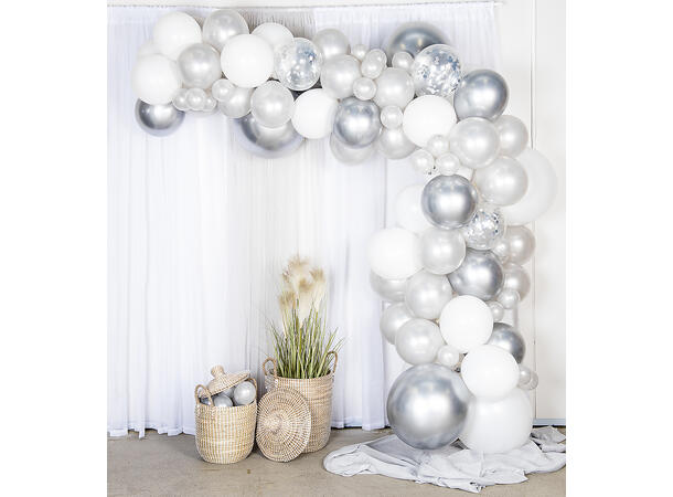 Ballongbuekit - Sølv/Chrome 1 Ballongdekorasjon av gummiballonger