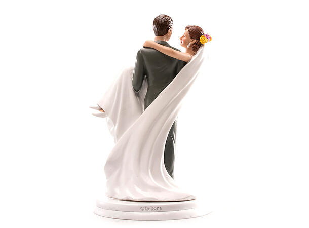 Brudepar - bruden i armene - Kaketopp 1 Kakefigur i plast - 20cm