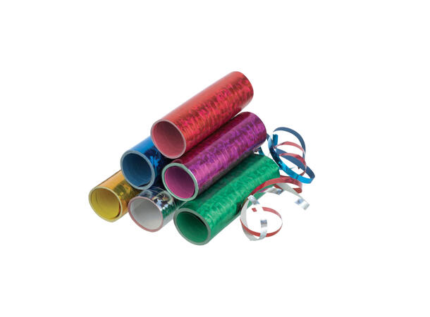Holografiske serpentiner - 6 farger Serpentiner i papir 6pk - 400m