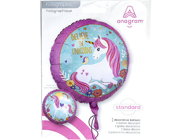 Magical Unicorn 1 Folieballong rund - 43cm (18")