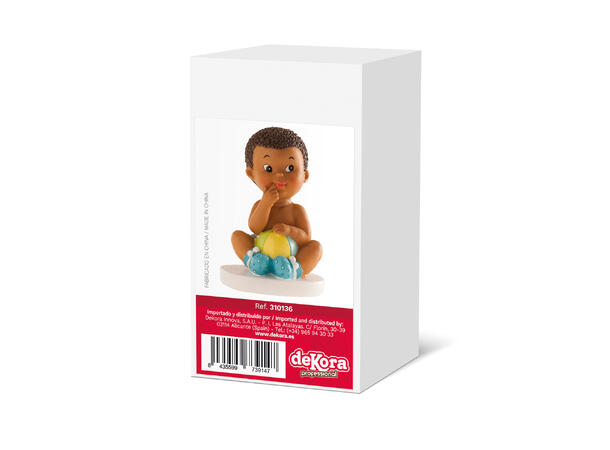 Barnedåp - Gutt med Ball - Kaketopp 1 Kakefigur i plast - 10cm