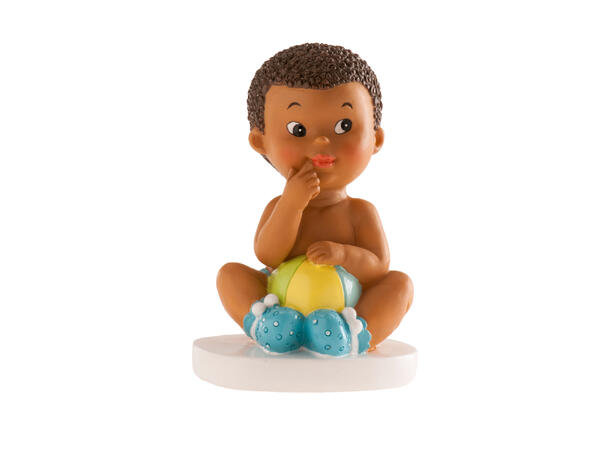Barnedåp - Gutt med Ball - Kaketopp 1 Kakefigur i plast - 10cm